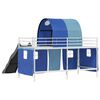 vidaXL Lit mezzanine pour enfants Blanc et Bleu 99,5 x 200 cm M&eacute;tал