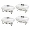 vidaXL Ensemble de chauffe-plats 4 pcs Acier inoxydable