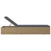 vidaXL Chaise longue R&eacute;sine tress&eacute;e Marron et gris fonc&eacute;