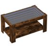vidaXL Table basse avec LED chêne fumé 93x53x45 cm bois d'ingénierie