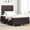 vidaXL Lit &agrave; ressort LED avec matelas Marron fonc&eacute; 120 x 200 cm tissu