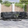 vidaXL Ensemble de canap&eacute; de jardin avec coussin Noir Aluminium