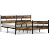 vidaXL Cadre de lit en m&eacute;tal sans matelas ch&ecirc;ne fum&eacute; 200x200 cm