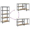 vidaXL &Eacute;tag&egrave;res de rangement 5 niveaux 2 pcs Anthracite Acier et bois