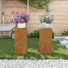 vidaXL Support de Plante 2 pcs Rouillé 24 x 24 x 55 cm