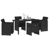 vidaXL Ensemble de salle &agrave; manger pour jardin 5 pcs Noir polyrotin