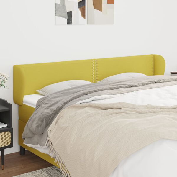 vidaXL T&ecirc;te de lit avec oreilles Vert 163x23x78/88 cm Tissu