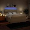 vidaXL Sommier &agrave; lattes de lit avec matelas Cr&egrave;me 180x200 cm Tissu