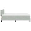 vidaXL Lit &agrave; ressort LED avec matelas Gris clair 140 x 200 cm Velours