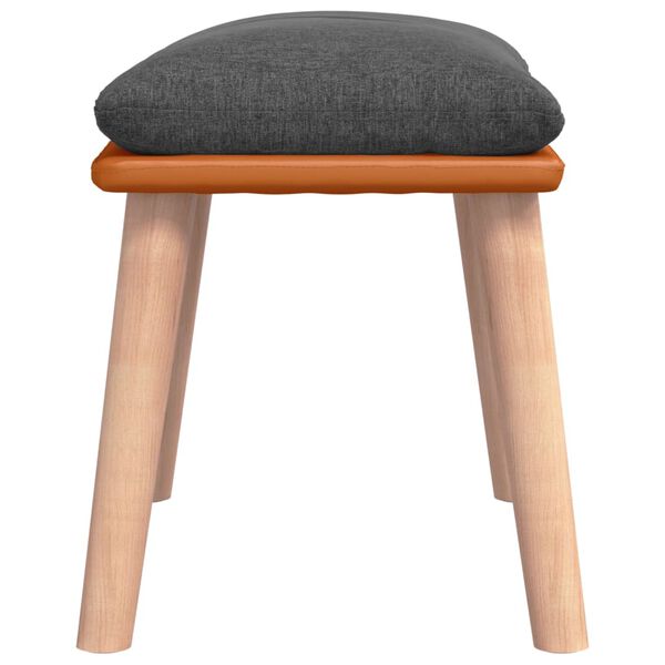 vidaXL Repose-pied Gris foncé 45x29,5x35 cm Tissu et similicuir