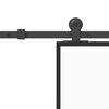 vidaXL Porte coulissante kit de quincaillerie tremp&eacute; verre aluminium