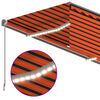 vidaXL Auvent manuel r&eacute;tractable avec store LED 4x3 m Orange et marron