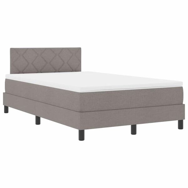 vidaXL Lit &agrave; ressorts avec matelas Taupe 120 x 200 cm tissu