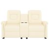 vidaXL Fauteuil de massage inclinable et porte-gobelet 2 places crème