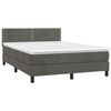 vidaXL Sommier &agrave; lattes de lit avec matelas LED Gris fonc&eacute; 140x200 cm