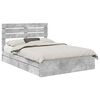 vidaXL Lit de Rangement Gris b&eacute;ton 150 x 200 cm Bois d'ing&eacute;nierie