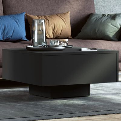 vidaXL Table basse Noir 60x60x31,5 cm Aggloméré