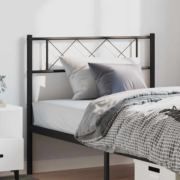 vidaXL T&ecirc;te de lit de remplacement m&eacute;tal noir 100 cm
