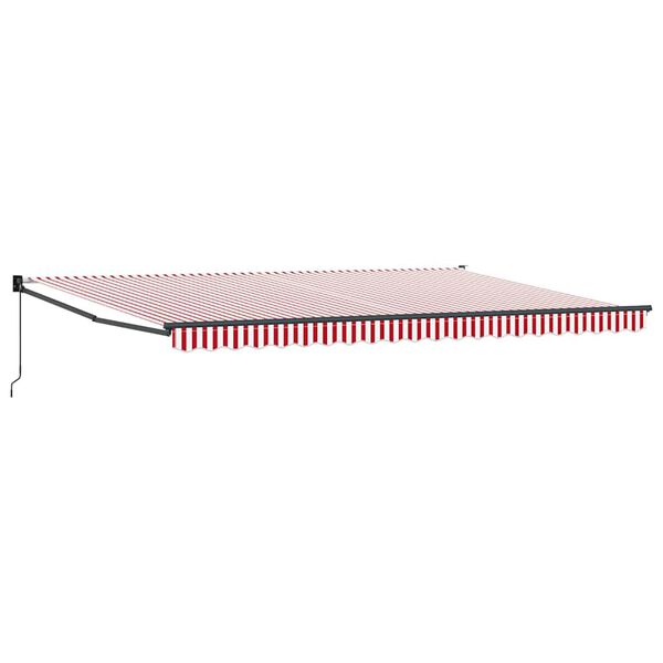 vidaXL Auvent Rétractable Rouge et Blanc 500 × 300 cm Tissu et Métal