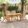 vidaXL Ensemble &agrave; manger de jardin 5pcs bois d'acacia solide textil&egrave;ne