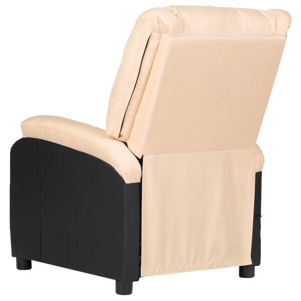 vidaXL Fauteuil de massage Cr&egrave;me Similicuir et tissu