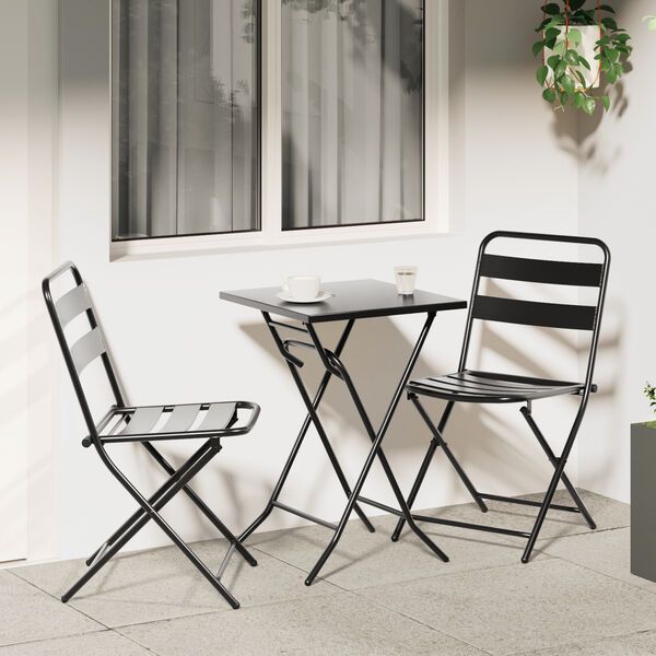 vidaXL Ensemble bistrot 3 pcs Anthracite Acier