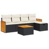 vidaXL Salon de jardin 6 pcs avec coussins noir r&eacute;sine tress&eacute;e