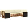 vidaXL Ensemble de canap&eacute;s d'ext&eacute;rieur 7 pc Naturel et Cr&egrave;me Polyester