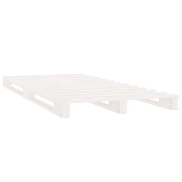 vidaXL Lit de palette blanc 100x200 cm bois de pin massif
