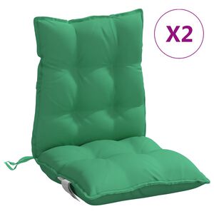 vidaXL Coussin d'ext&eacute;rieur 2 pc Vert 100 x 50 x 7 cm
