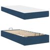 vidaXL Cadre de lit avec matelas avec matelas 2 pcs Bleu tissu