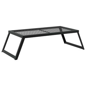 vidaXL Gril de camping pliable 58 x 31 x 2 cm Acier alli&eacute; Noir