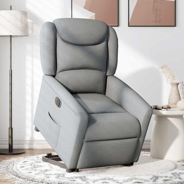 vidaXL Fauteuil inclinable &eacute;lectrique gris clair tissu
