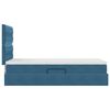 vidaXL Lit avec rangement et matelas Bleu fonc&eacute; 100 x 200 cm Velours