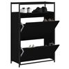 vidaXL Armoire &agrave; chaussures noir 75x34x112 cm bois d'ing&eacute;nierie