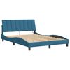 vidaXL Cadre de lit avec LED sans matelas Hanko bleu 140x190 cm velours