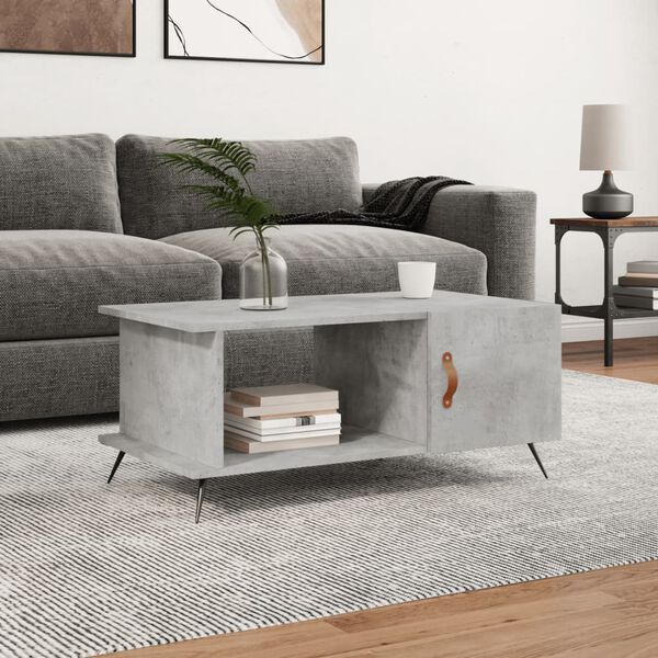 vidaXL Table basse gris b&eacute;ton 90x50x40 cm bois d'ing&eacute;nierie