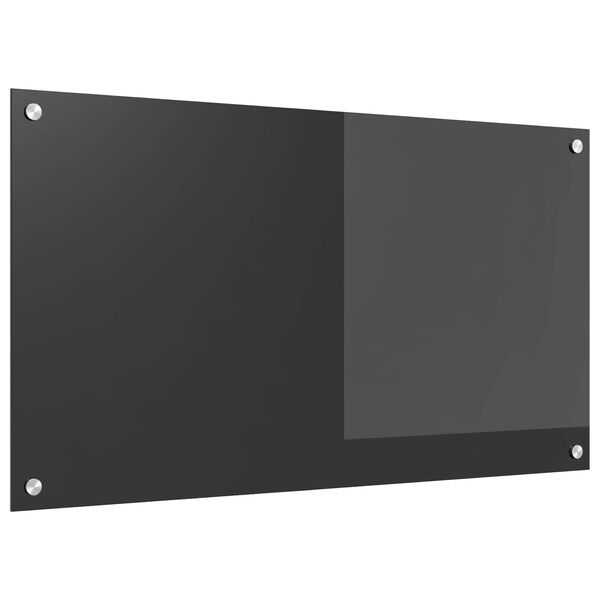 vidaXL Protection de cuisine Gris fonc&eacute; 90 x 50 cm verre tremp&eacute;