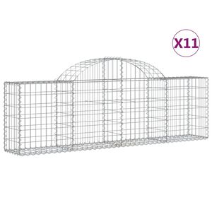 vidaXL Paniers &agrave; gabions arqu&eacute;s 11 pcs 200x30x60/80 cm Fer galvanis&eacute;