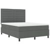 vidaXL Lit &agrave; ressorts avec matelas Gris fonc&eacute; 140 x 190 cm tissu