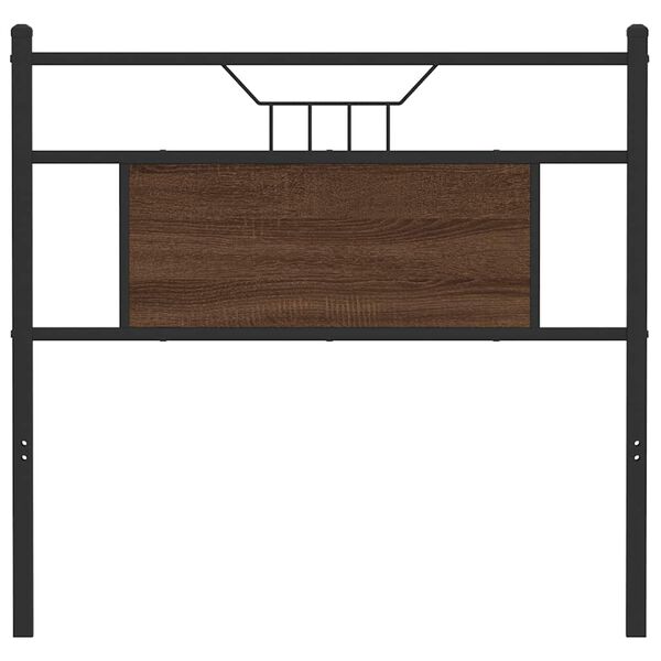 vidaXL T&ecirc;te de lit de remplacement ch&ecirc;ne marron 80 cm bois d'ing&eacute;nierie et acier