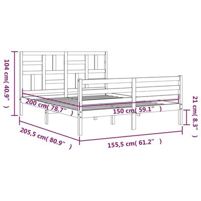 vidaXL Cadre de lit sans matelas blanc bois de pin massif