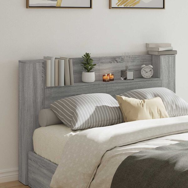 vidaXL T&ecirc;te de lit Gris Sonoma 160 x 16,5 x 103,5 cm Bois d'ing&eacute;nierie