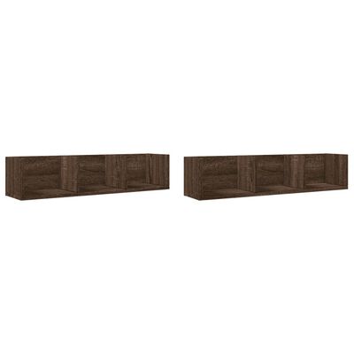 vidaXL Armoires murales 2pcs chêne marron 75x18x16,5cm bois ingénierie