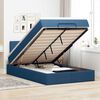 vidaXL Lit ottoman avec matelas et LED bleu 120x190 cm tissu