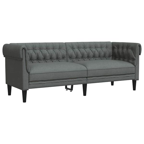 vidaXL Canap&eacute; Gris fonc&eacute; 201,5 x 74,5 x 74,5 cm Polyester
