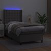 vidaXL Sommier &agrave; lattes de lit matelas LED Gris 100x200 cm Similicuir