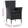 vidaXL Ensemble &agrave; manger d'ext&eacute;rieur 7pcs coussins r&eacute;sine tress&eacute;e noir