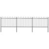vidaXL Cl&ocirc;ture de jardin avec arceau en acier 504 x 120 cm Noir