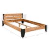 vidaXL Cadre de lit Bois d'acacia massif et acier 193x203 cm